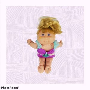 Vintage Cabbage Patch Plush Doll 1995 Swimsuit Blond Cloth Body Starfish